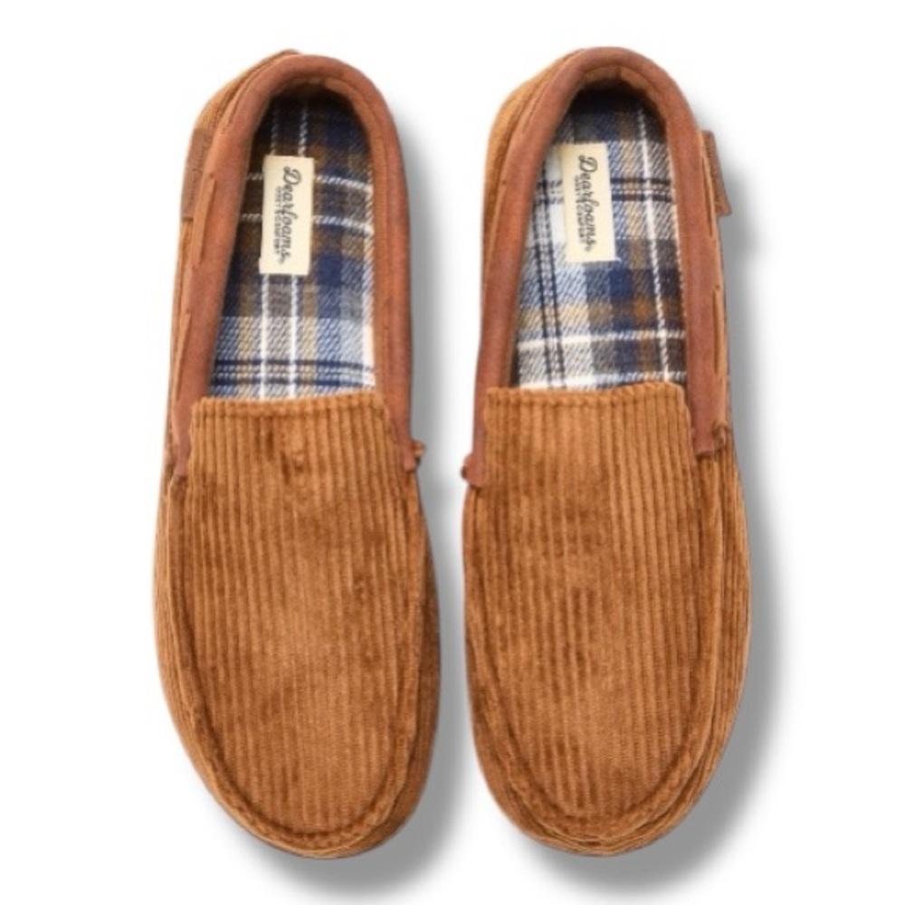 Dearfoams Cozy Comfort Men's Moccasins With Lacing Slippers - Size 7 - 8 -NWT